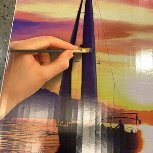 ArtSkills 15”X 20” Stretched Canvas Paint By Number 24 Acrylic Paints 4 Brush’s